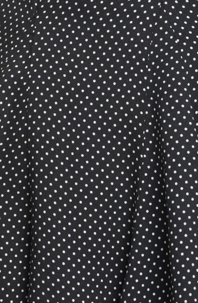 Shop Alice And Olivia Dolly Godet Inset Minidress In Mini Dot Black