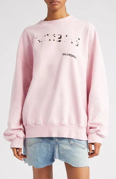 Balenciaga Printed Cotton-jersey Sweatshirt In Pink | ModeSens