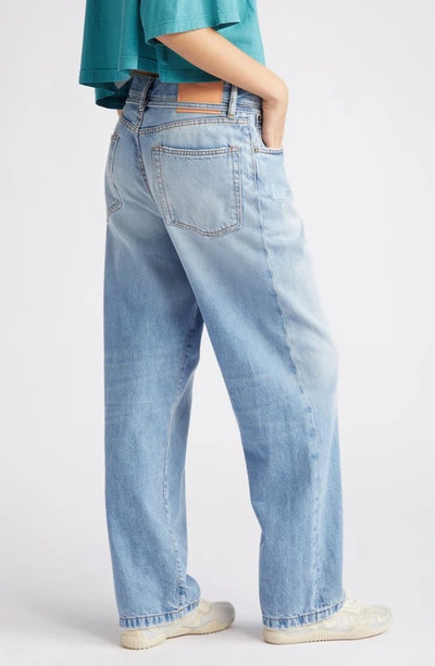 Acne Studios 1991 Toj Distressed High Waist Loose Fit Jeans In Light Blue