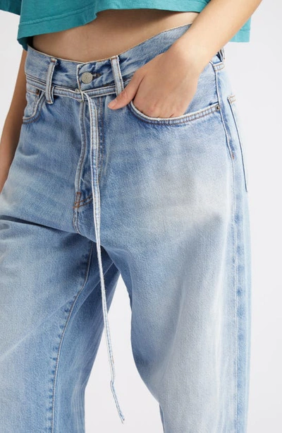 Acne Studios 1991 Toj Distressed High Waist Loose Fit Jeans In Light Blue