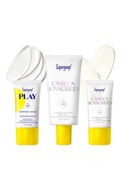 Shop Supergoop Unseen & Play Sunscreen Spf 50 Set $78 Value