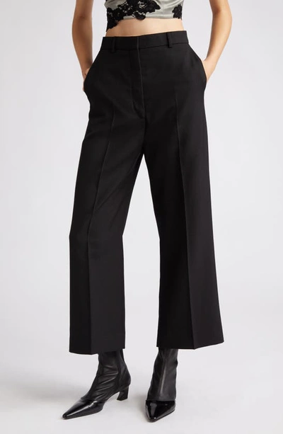 Shop Acne Studios Percita Wide Leg Crop Pants In Black