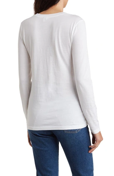 Nordstrom Crewneck Long Sleeve Cotton T-shirt In White