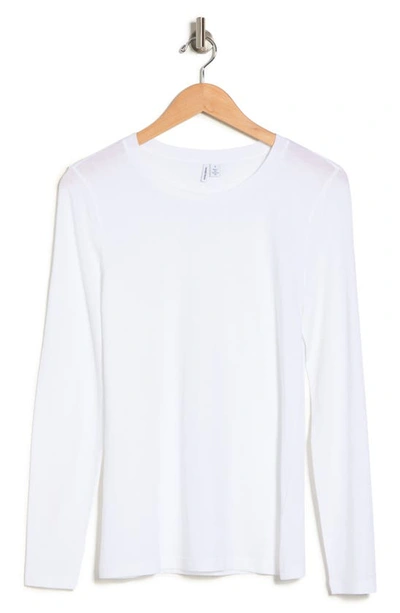 Nordstrom Crewneck Long Sleeve Cotton T-shirt In White