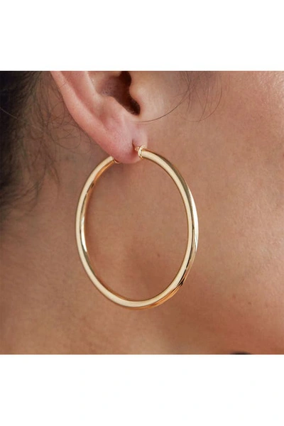 Savvy Cie Jewels Italian High Polish 2.2" Hoop Earrings In Gold