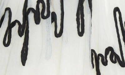 Shop Simone Rocha Embroidered Midi Tutu Skirt In Black/ Ivory