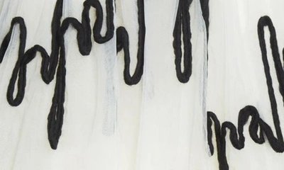 Simone Rocha Embroidered Layered Tutu Skirt In Black/ Ivory