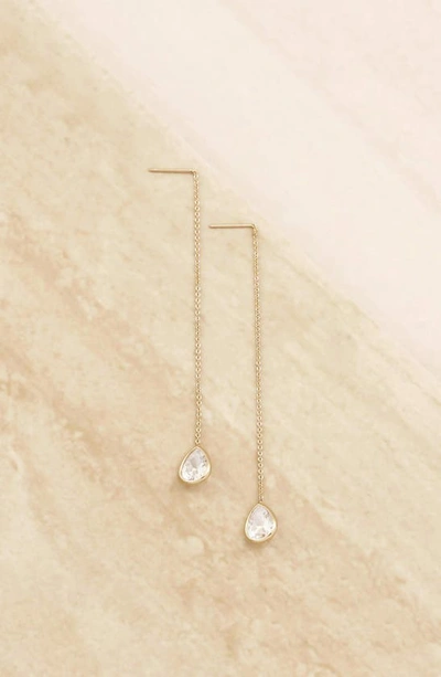 Ettika Cubic Zirconia Threader Earrings In Tan