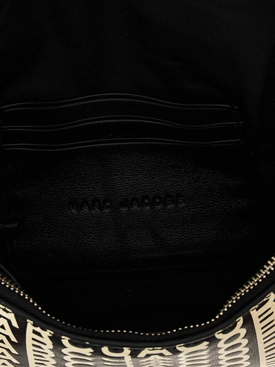 Shop Marc Jacobs The Monogram Leather J Marc Mini Shoulder Bag In White/black