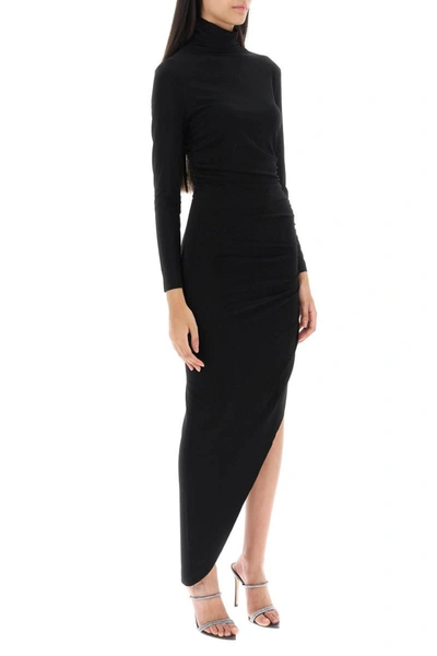 Shop Norma Kamali Long-sleeved Midi Dress In Black
