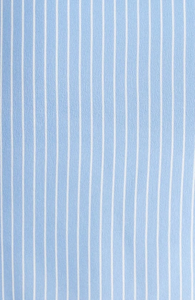 Shop Michael Kors Stripe Tie Front Silk Crêpe De Chine Shirt In Coast/ White