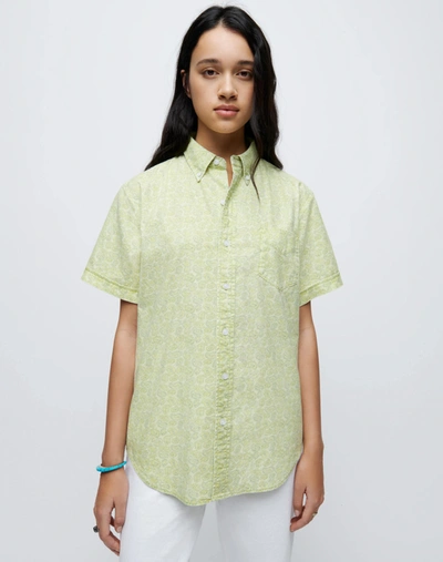 Shop Re/done 70s Short Sleeve Shirt In Citrus Paisley