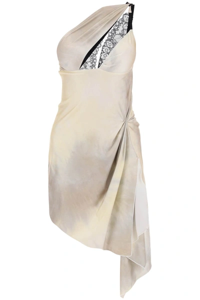 Shop Coperni Asymmetrical Mini Dress With Lace Inserts