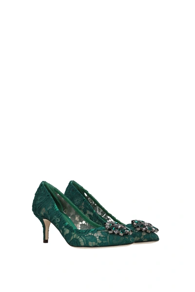 Shop Dolce & Gabbana Dolce&gabbana Pumps Lace Green Forest