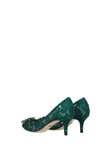 Shop Dolce & Gabbana Dolce&gabbana Pumps Lace Green Forest