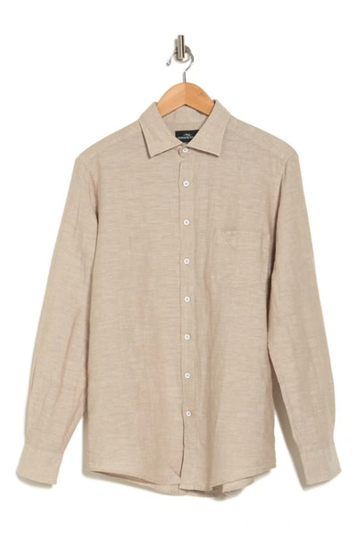 Shop Rodd & Gunn Penrose Linen Blend Button-up Shirt In Desert