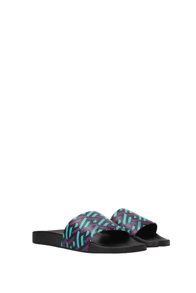 Shop Versace Slippers And Clogs Rubber Multicolor Black