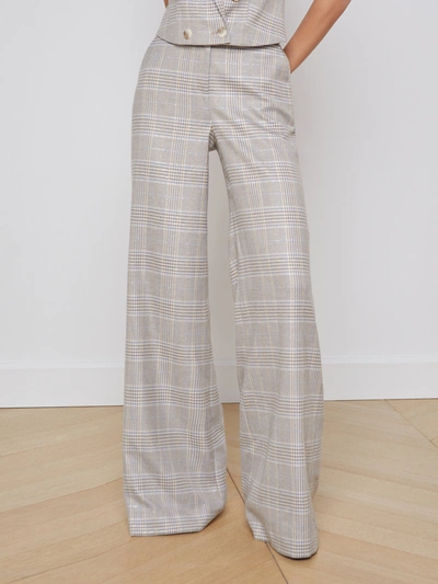 Shop L Agence Pilar Pant In Ivory/neutral Multi