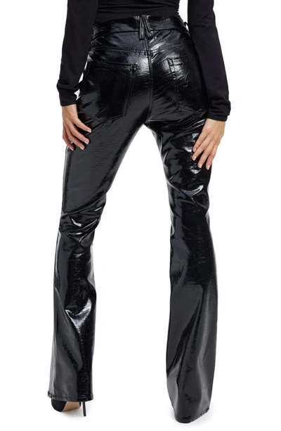 Shop Good American Good Classic Faux Leather Bootcut Pants In Black001