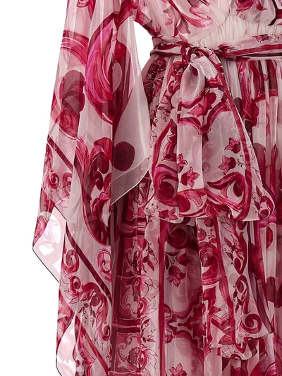 Shop Dolce & Gabbana 'mai24' Long Dress In Fuchsia