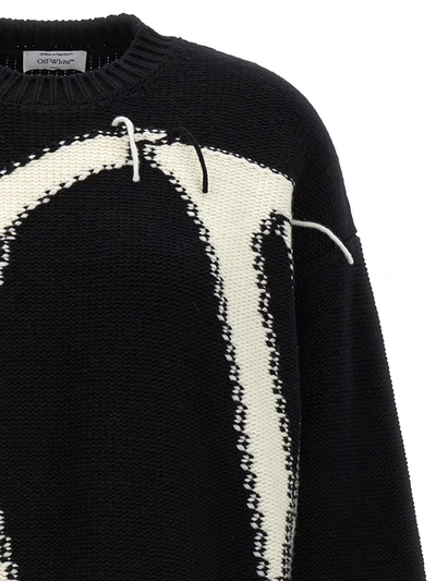 Shop Off-white 'ow Maxi Logo' Sweater In White/black