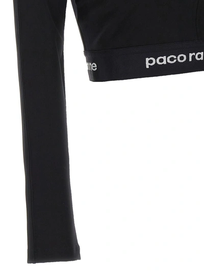 Shop Paco Rabanne Logo Top In Black