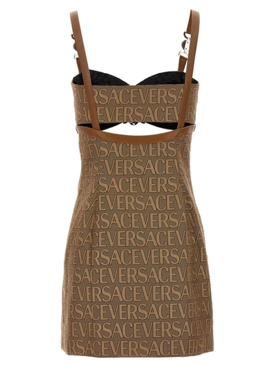 Shop Versace ' Allover' La Vacanza Capsule Dress In Beige