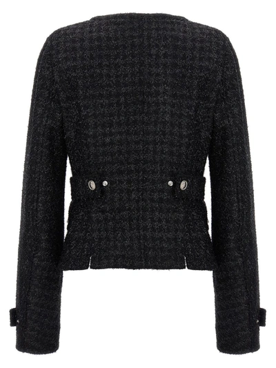 Shop Versace Short Lurex Jacket In Black