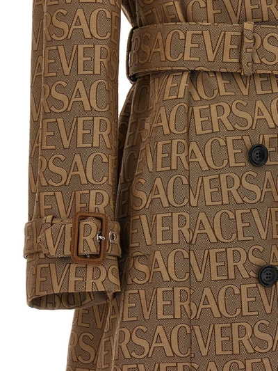Shop Versace Trench ' Allover' Capsule La Vacanza In Beige