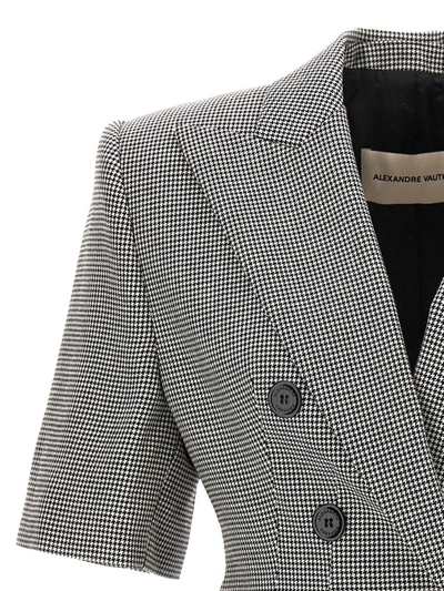 Shop Alexandre Vauthier Hooth Blazer Jacket In White/black