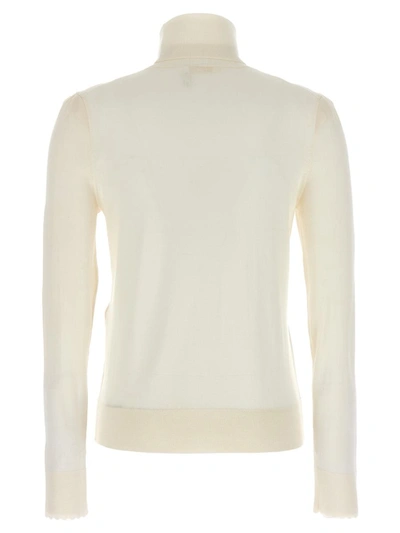 Shop Chloé Wool Turtleneck Sweater In White