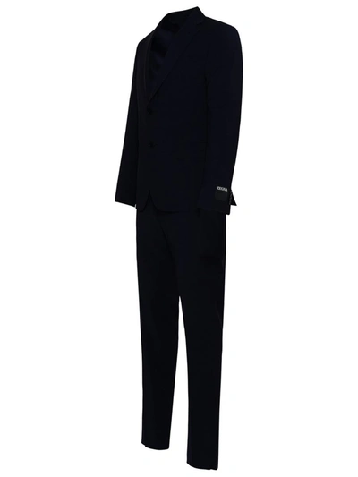 Shop Ermenegildo Zegna Zegna Drop 8 Suit In Blue Wool Blend