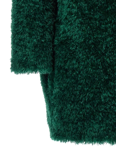 Shop Herno Curly Fake Fur Coat In Green