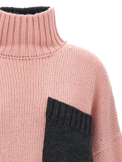 Shop Jw Anderson J.w. Anderson Logo Embroidery Two-color Sweater In Multicolor