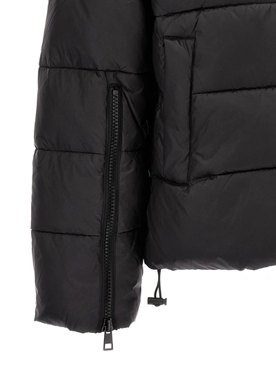 Shop Twinset Hooded Puffer Jacket In Black