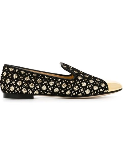 Giuseppe Zanotti Glitter Slippers In Black