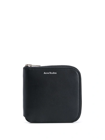 Shop Acne Studios Leather Zipped Wallet In Black