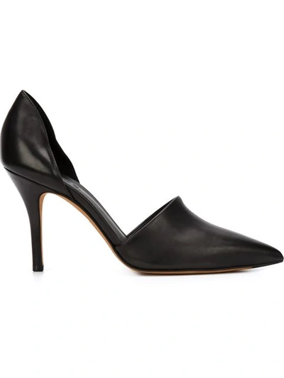 Vince Claire Choked Up Leather D'orsay Pumps In Black