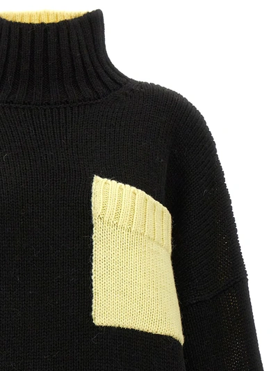 Shop Jw Anderson J.w. Anderson Logo Embroidery Two-color Sweater In Black