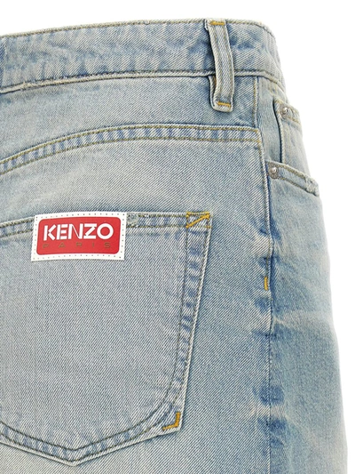 Shop Kenzo 'medium Stone Blue' Skirt In Light Blue