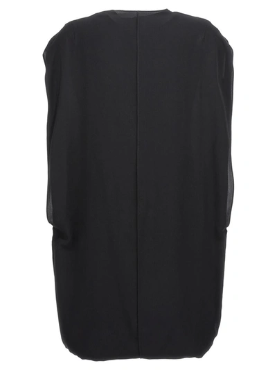 The Row Draped Silk Mini Dress In Black