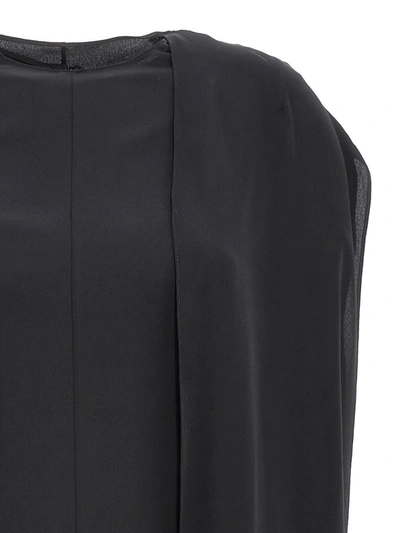 The Row Draped Silk Mini Dress In Black