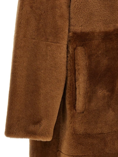 Shop Yves Salomon 'manteau' Fur Coat In Beige
