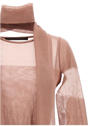 Shop Antonino Valenti 'iside' Long Dress In Pink