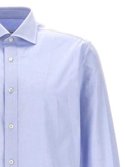 Shop Brioni Poplin Shirt In Light Blue