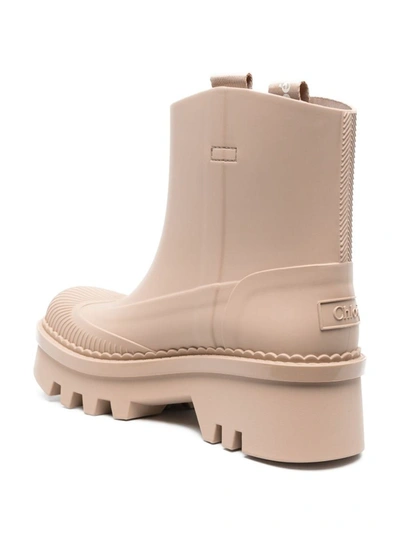 Shop Chloé Raina Rubber Rain Boots In Beige