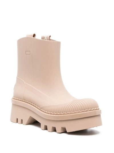 Shop Chloé Raina Rubber Rain Boots In Beige