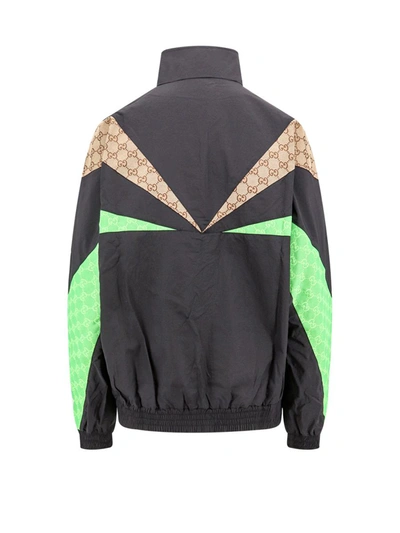 Gucci Panelled Gg Canvas Bomber Jacket In Black