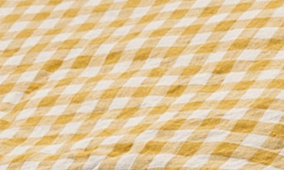 Piglet In Bed Gingham Linen Fitted Sheet In Honey