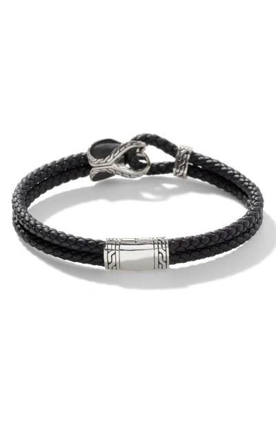 Shop John Hardy Classic Chain Leather Cord Bracelet In Black